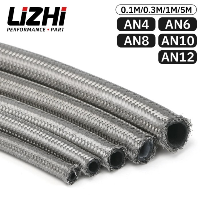 AN4 AN6 AN8 AN10 AN12 Braided Oil Line Fuel Hose Oil Gasoline Brake Line Hose Fuel line Hose 1 Mete