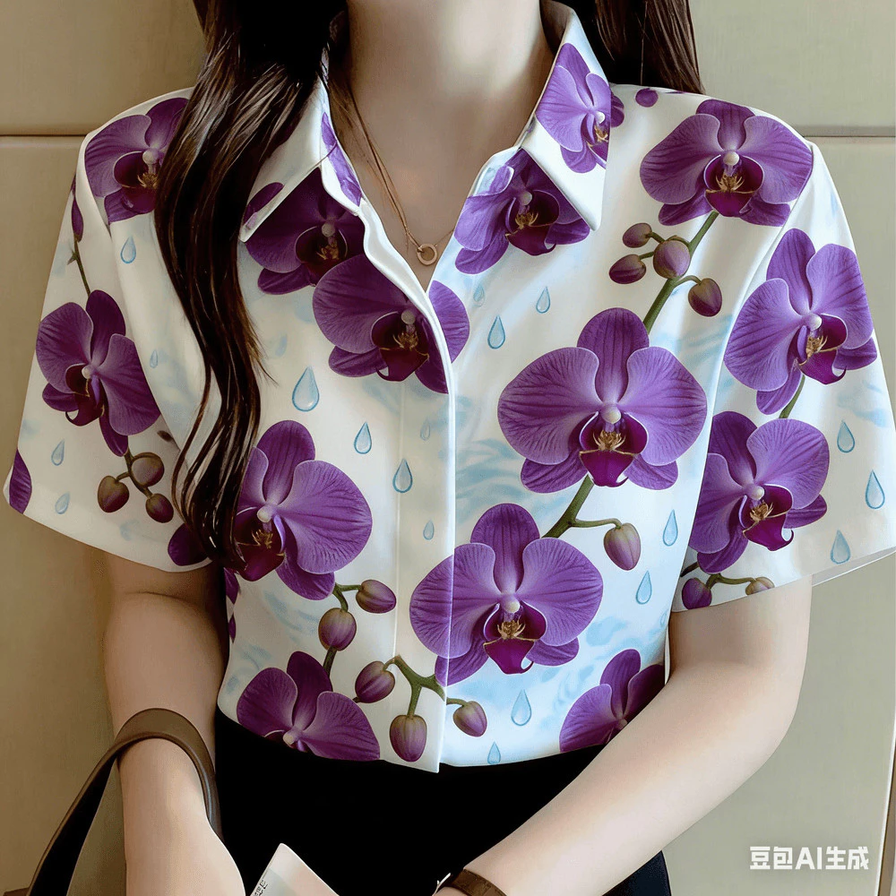Unisex ลายดอกสงกรานต์ ฮาวาย แขนสั้น Oversize ลายพิมพ์ดอกไม้ 46c 2569 thumbnail 5