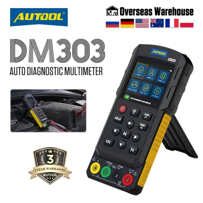 AUTOOL DM303 Auto Diagnostic Digital Multimeter Oscilloscope Ammeter Analog Signal Test Ohmmeter Ca