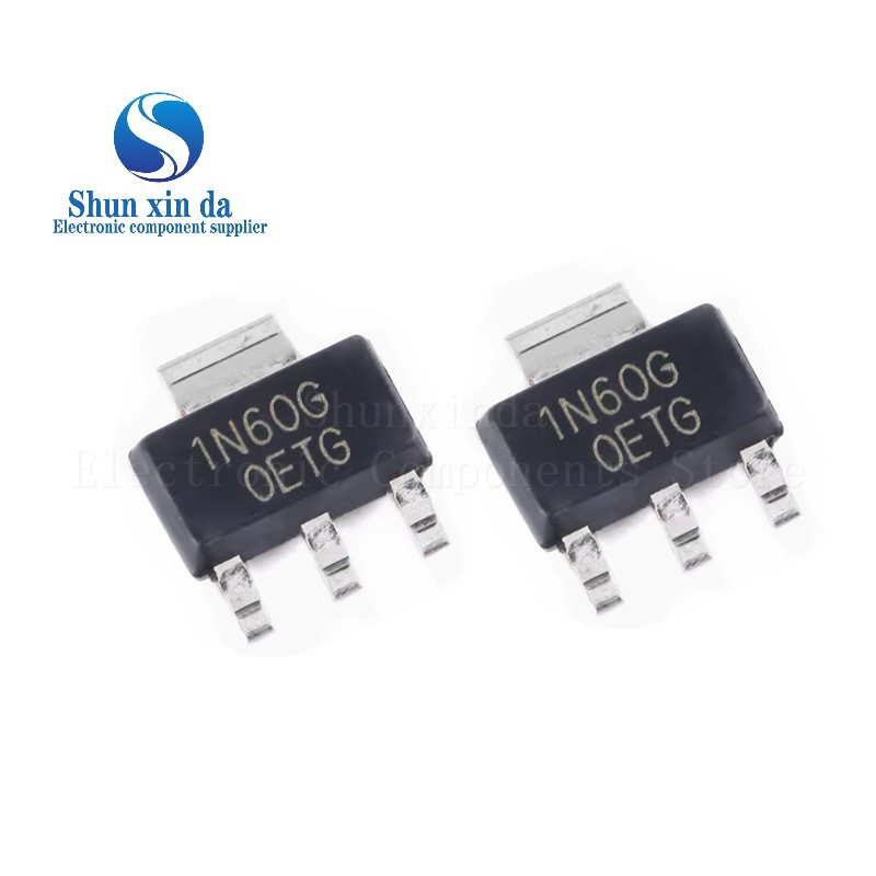 10PCS 1N60 2N60 1N65 SOT-223 1N60G 2N60G 1N65G 1A 2A 600V 650V N-channel MOS Field Effect Tube SMD ท