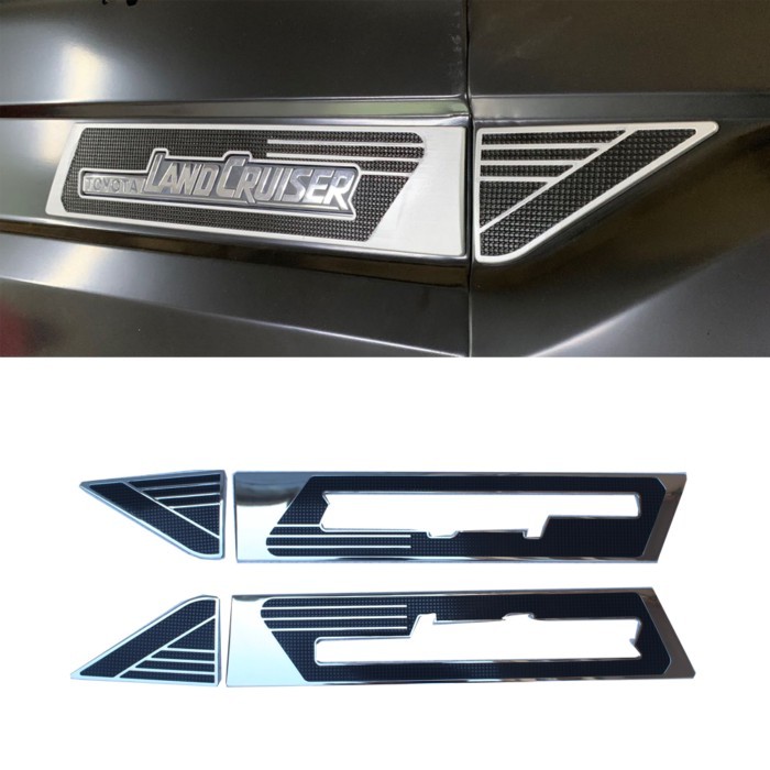 Chrome Side Emblem Sticker Trim For Toyota Land Cruiser LC70 71 76 77 79 FJ70 FJ79 Accessories