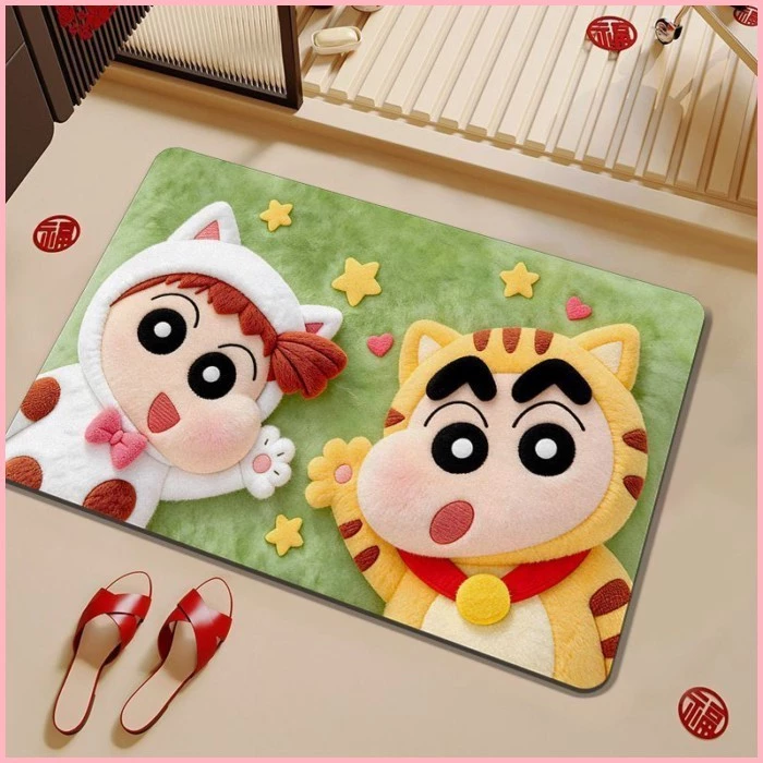 เครยอนชินจังห้องน้ําดูดซับพรมปูพื้นโคลนไดอะตอมในครัวเรือนห้องน้ําห้องอาบน้ําเสื่อเท้าหนาประตูน้ํ
