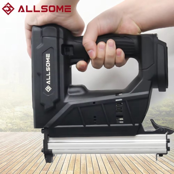 Allsome Electric Brad Nailer, Electric Nail Gun/Staple Gun for Upholstery, Carpentry Woodworking Pr