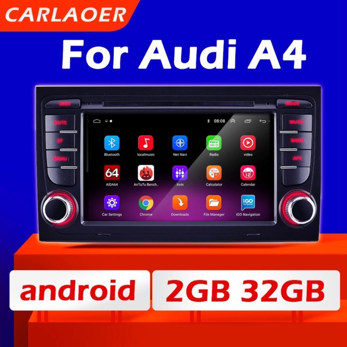 2 Din Car Android Radio Multimedia Video Player For Audi A4 B8 B7 B6 S4 RS4 SEAT Exeo 2002 - 2008 N