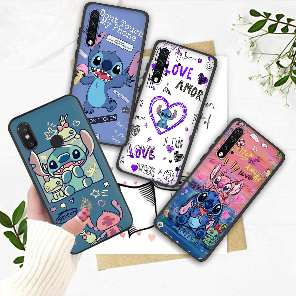 เคสนิ่มสีดํา Samsung Galaxy A51 A52 A52S A53 A54 A71 A72 A73 A41 A42 19L1 Stitch เคสโทรศัพท์