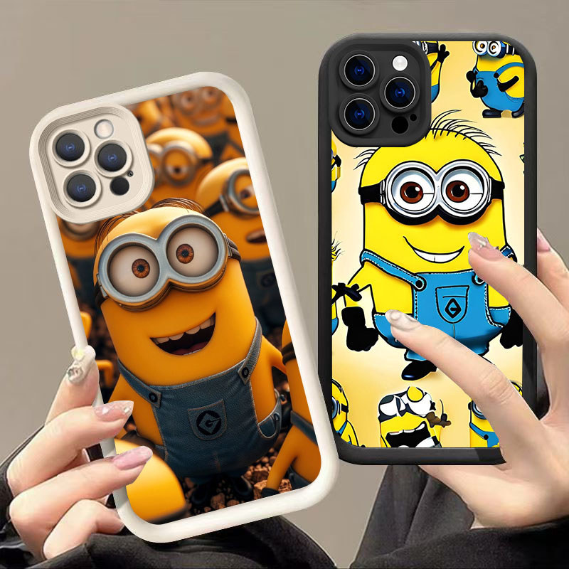 HW-6 ปลอกซิลิโคนกันกระแทก Charming Minions สําหรับ iPhone 14 17 15 16 Pro Max