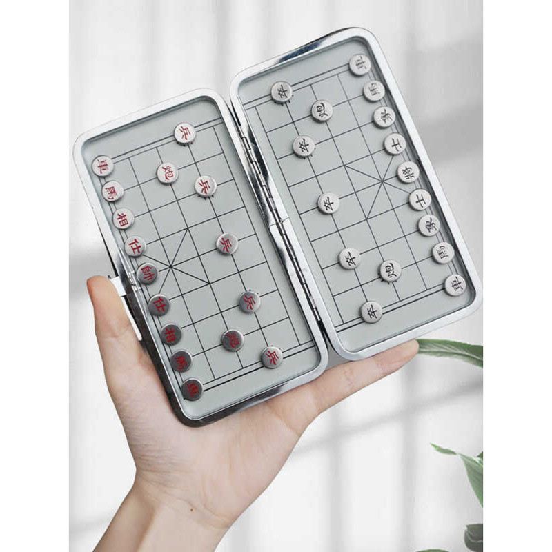 Mini Chess Magnetic Portable Full Set Magnetic Magnet Children Oak Chess นักเรียนประถมพร้อมกระดานหมา