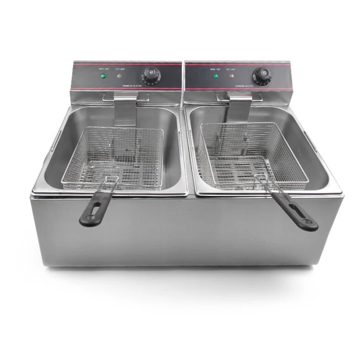 M Stainless Steel Electric Fryer Double Fryer Commercial Electric Deep Fryer Single Cylinder Fryer﻿