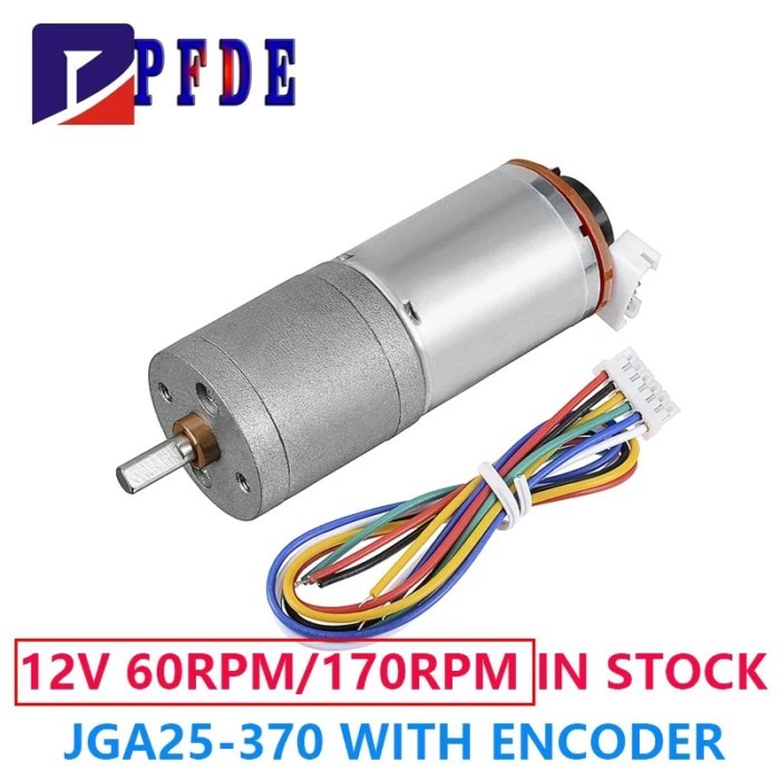 Gear Motor with Speed Encoder Brush JGA25-370 Gear Motor Stainless Steel Geared-Motor High Torque M
