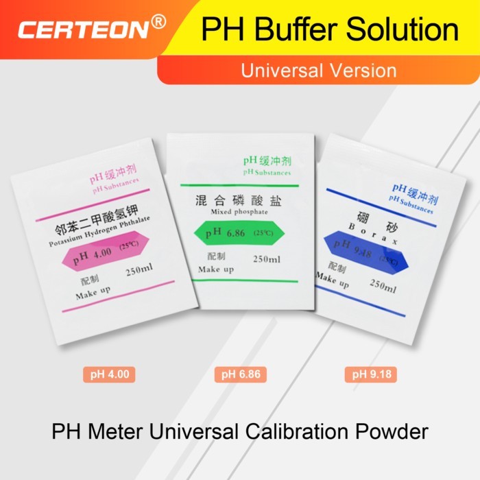 pH Buffer Powder Calibration Solution Set 4.01 7.00 10.01 pH Calibration Powder Packets pH Buffer S
