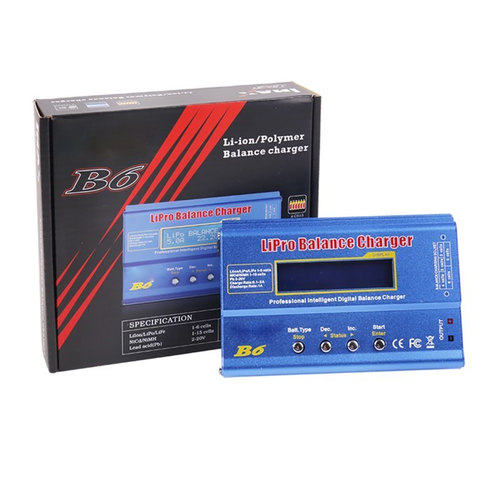B6 AC 80W B6AC Lipo NiMH 3S/4S/5S RC Battery Balance Charger + EU Plug Power Supply Wire Built-in 5
