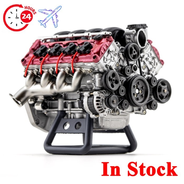 MAD V8 Engine Internal Combustion Model Assembly Kit RC Full Simulation Engine Suitable for RC Car