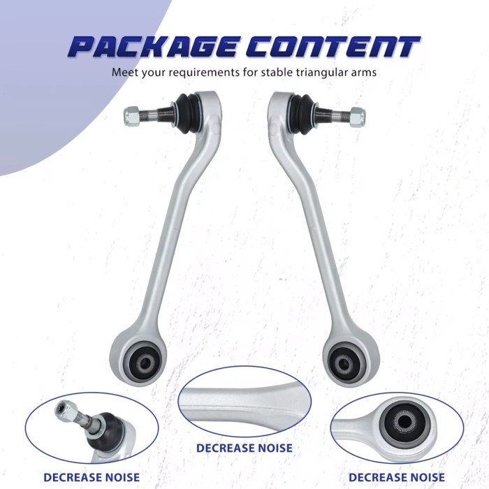 AzbuStag 2Pcs Front Lower Rearward Control Arm Suspension Kits for BMW 5 E60 525xi 528i 528xi 530xi