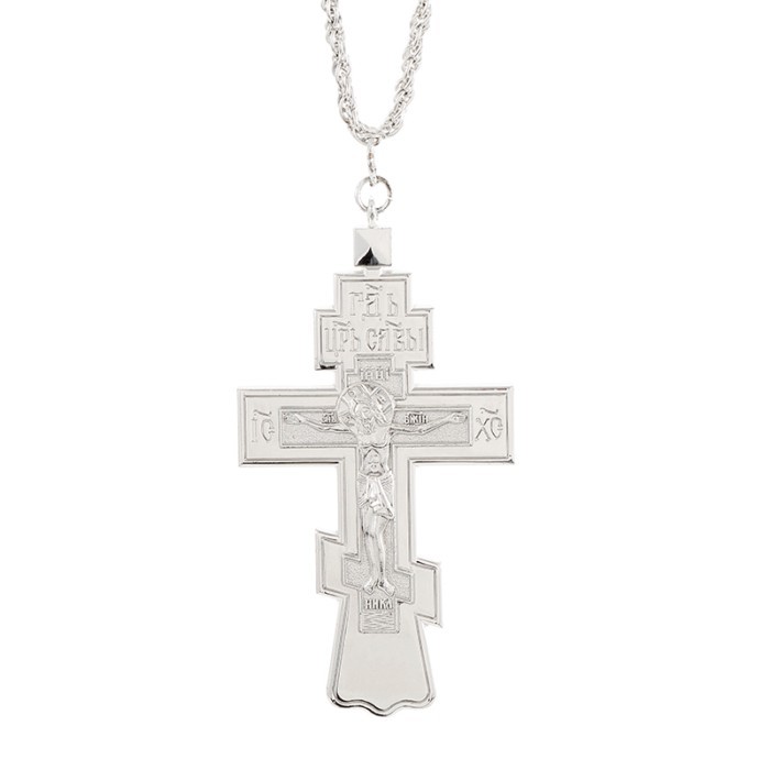 Jesus Statue Pendants Crucifix Catholic Alloy Orthodox Cross Silver Necklace Pectoral Religious Gif