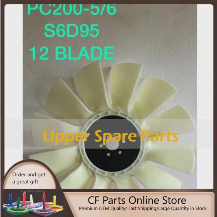 12 Blades Fan Blades 600-62-56620 With S6D95 Engine For Komatsu PC200-5 PC200-6