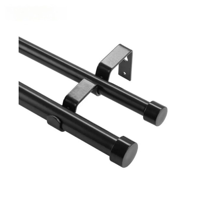 1 Inch Double Curtain Rods 36-72/74-144 Inches Drapery Rods for Windows 24-68/69-140 Inches Telesco