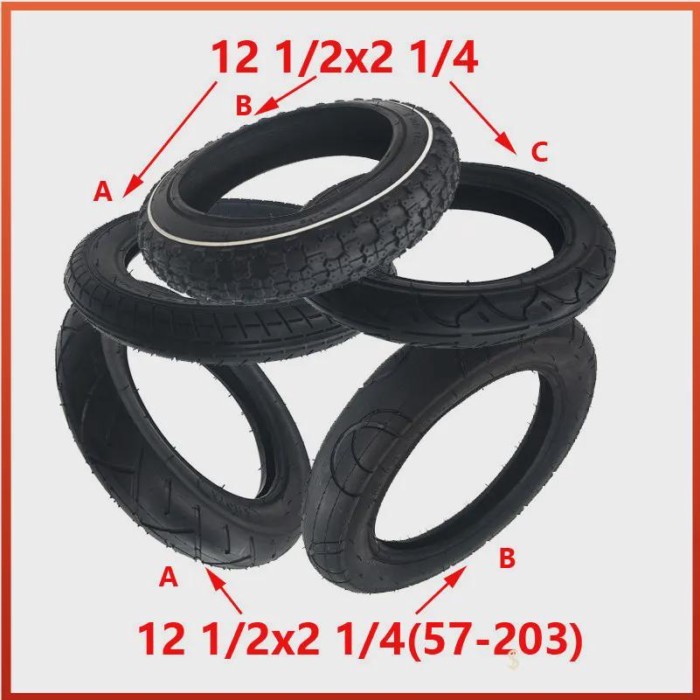 12 inch inner and outer tires 12 1/2 X 2 1/4, 12 1/2x2 1/4 (57-203), tires for electric scooters an