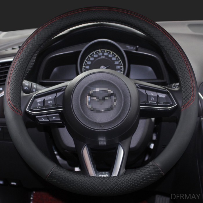 DERMAY PU Leather Sport Car Steering Wheel Cover for Mazda 6 Gh Gj 2000-2020 Mazda 6 2002 2009 Demi