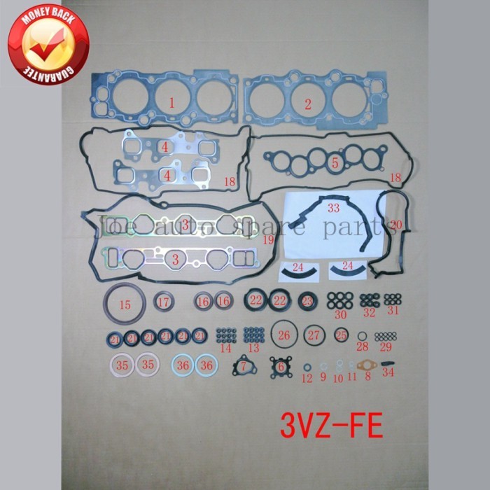 3VZ 3VZFE Engine complete Full gasket set kit for Toyota Camry/ LEXUS ES 300 2958CC 3.0L 1991-2001