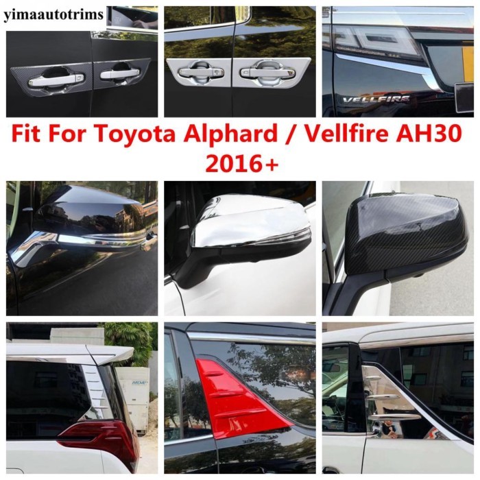 Rear Window Panel Sequin / Rearview Mirror / Handle Bowl Cover Trim Accessories For Toyota Alphard