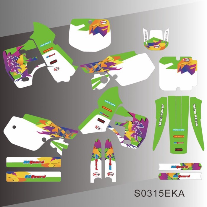 For Kawasaki KX 500 KX500 1989-2004 Full Graphics Decals Stickers Motorcycle Background Custom Numb