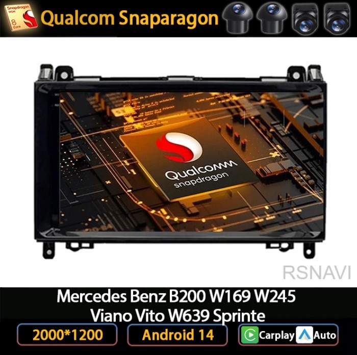 Andoird 14 Car Radio For Mercedes Benz B200 W169 W245 Viano Vito W639 Sprinte Stereo Multimedia DVD