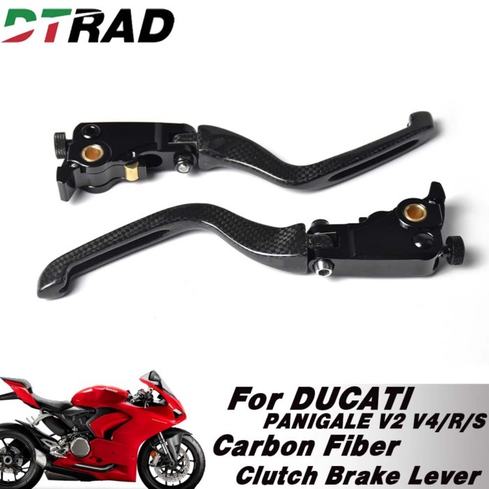 Carbon Fiber Brake Folding Handles For DUCATI PANIGALE V2 V4/S/R 2026 Streetfighter V4 V2 Adjustabl