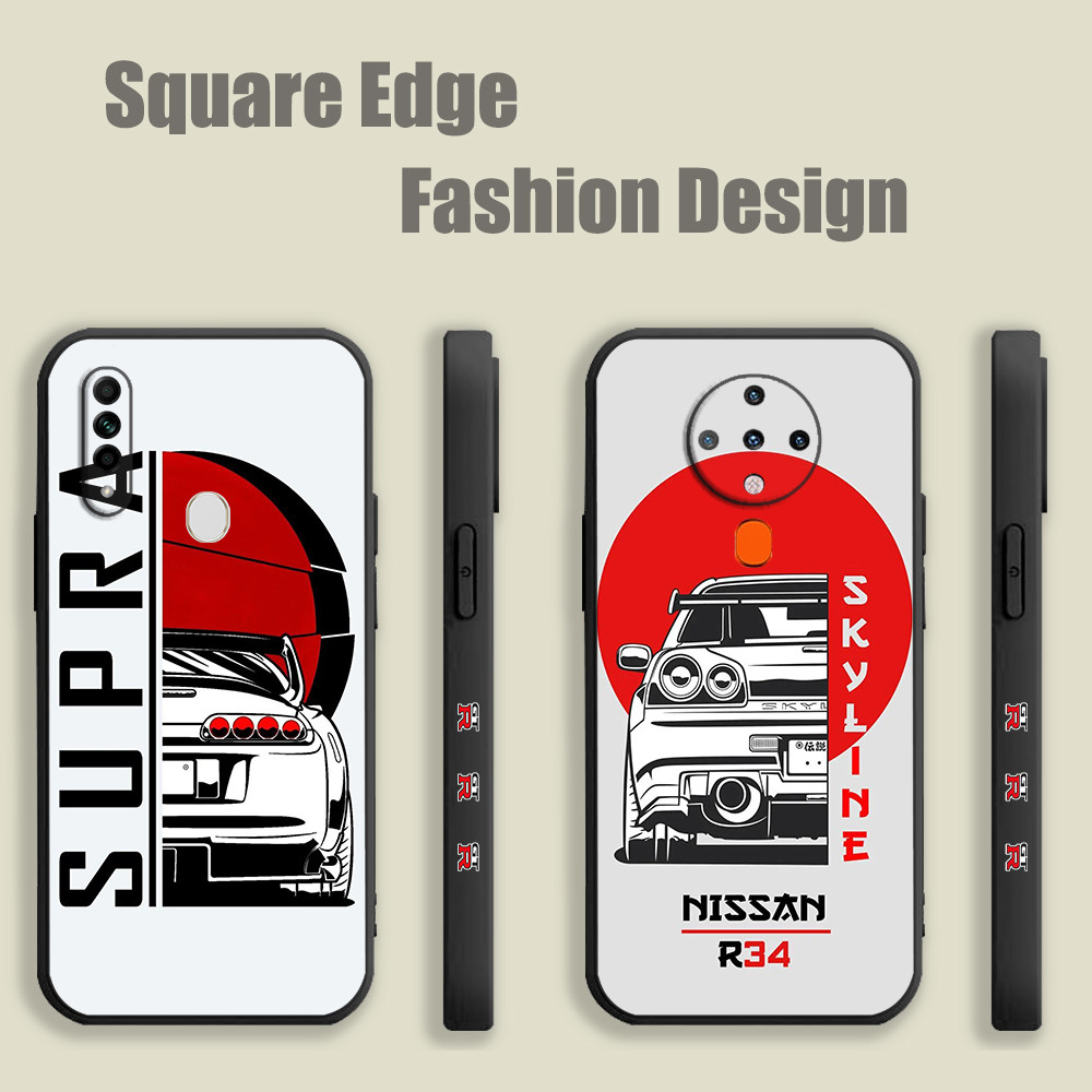 สําหรับRealme GT Neo 3 5G 2T 3T C55 10 C51 C53 11 Pro Plus JDM RacingรถอะนิเมะสีดําสีแดงTFZ07 เคสโทร