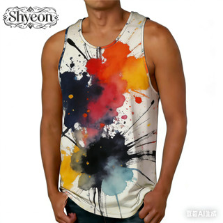 เสื้อกั๊กลายดอกไม้สำหรับผู้ชาย แขนกุด ตัวเบาน้ำหนัก มีความโป…