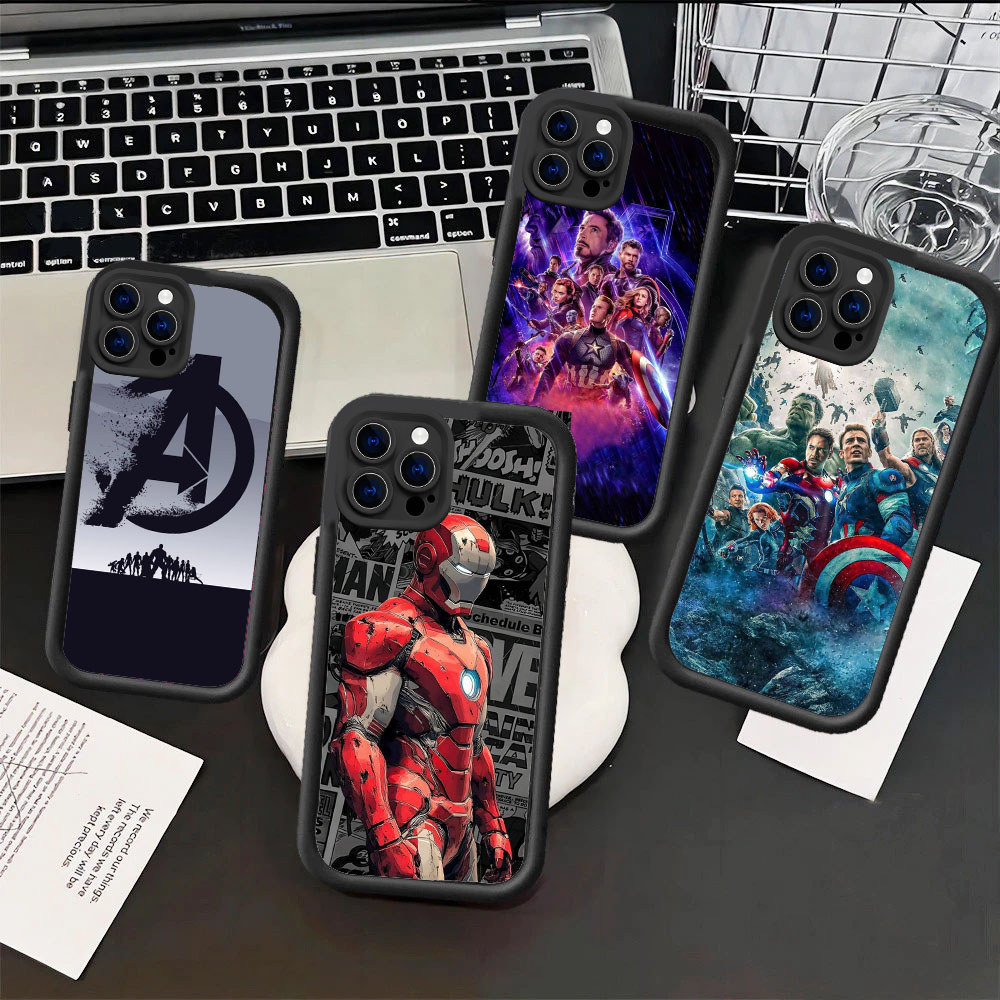 WB16 เคส Avengers สําหรับ Hp ชุบ iPhone 13 11 X 8 7 XR 6 Plus วัสดุ TPU