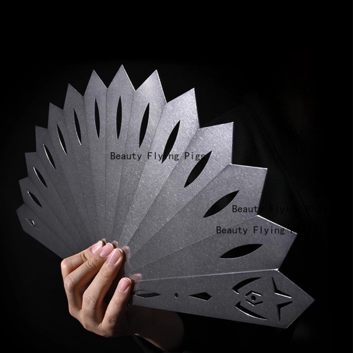 1pc Stainless Steel Folding Fan, Hollow Kung Fu Tai Chi Fan, Chinese Folding Fan, Stainless Steel T