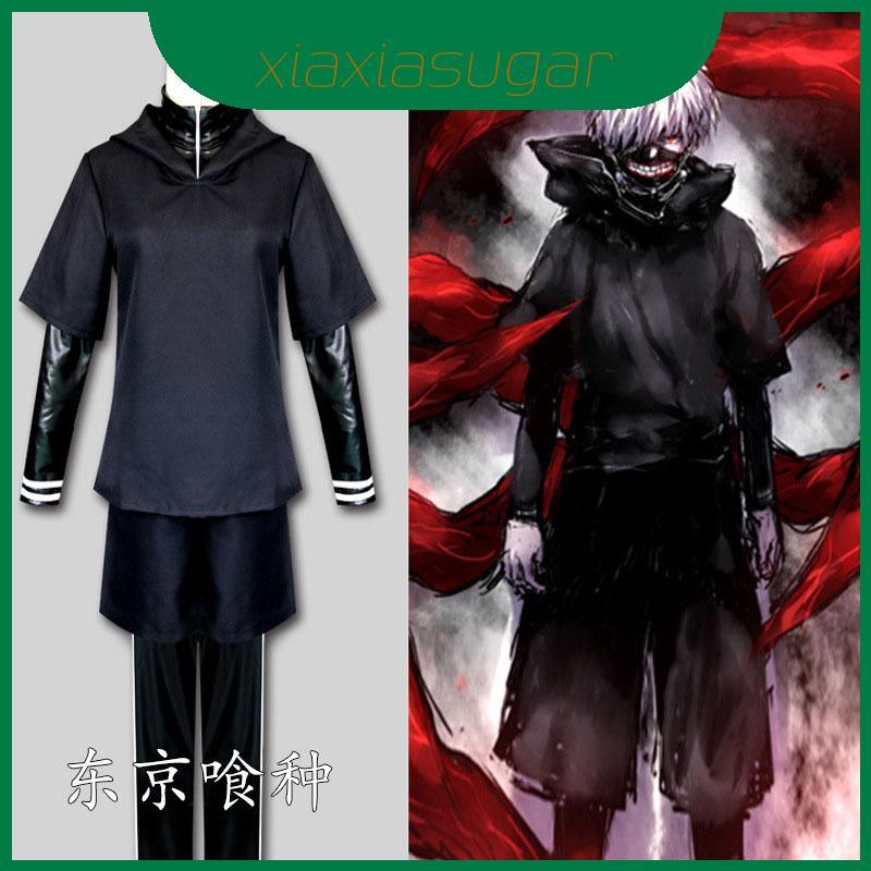 เสื้อกันหนาวมีฮู้ด Kaneki Ghoul Tokyo Ken เครื่องแต่งกายcosplayที่ประณีต มีผ้าระบายอากาศสำหรับความสบ