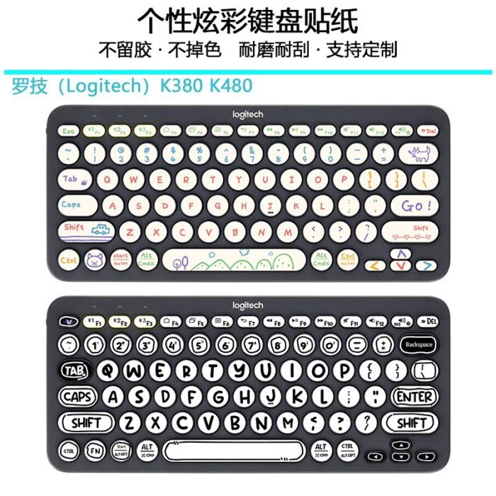 Logitech Logitech k380 สติ๊กเกอร์แป้นพิมพ์คอมพิวเตอร์ตั้งโต๊ะ k480 อะนิเมะ เรียบง่าย น่ารัก