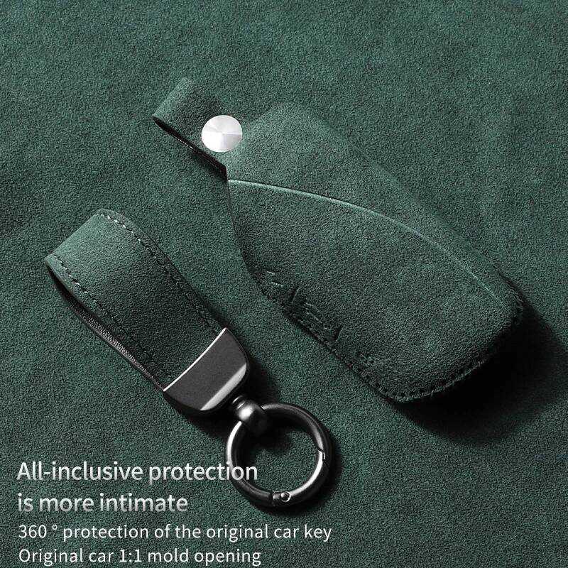 ▥ Suede Car Key Case Cover For BMW I7 X7 G07 LCI IX I20 X1 U117 Series G70 G09 XM U06 G81 M3 Pr