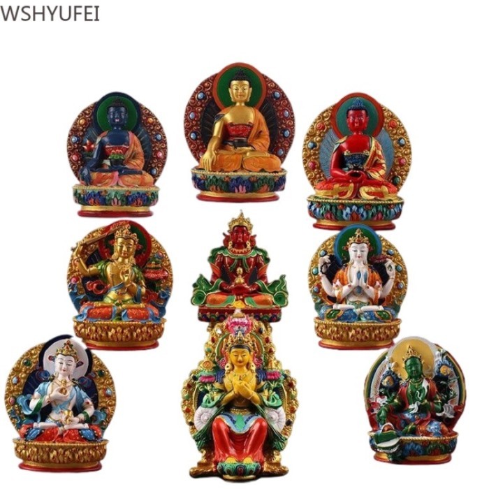 Tibetan Handmade Painted Small Buddha Statue, Shakyamuni Buddha, Amitabha Buddha, Medicine Buddha,