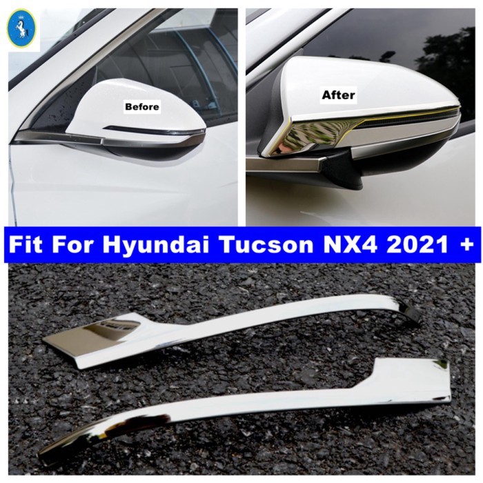 Car Rear-view Mirror Garnish Strips Cover Trim Stickers Exterior Moulding For Hyundai Tucson NX4 20