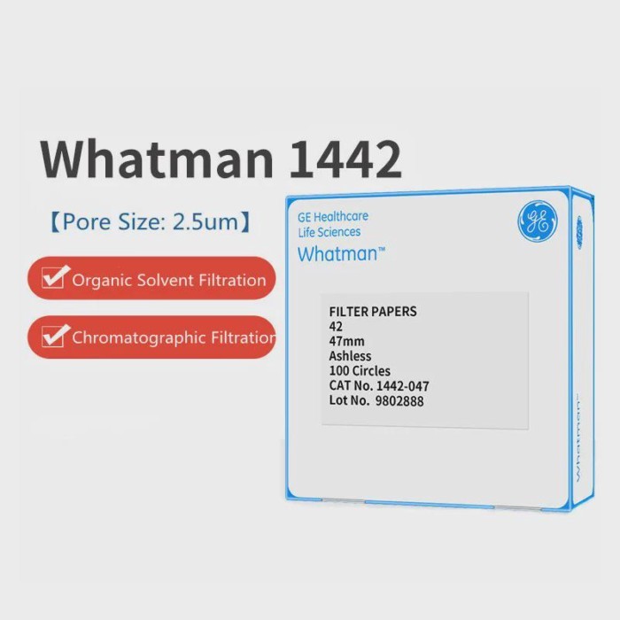 Filter Papers Whatman NO. 42 Ashless Quantitative Filter Paper 2.5um Thick 200um Cat NO. 1442-047/0