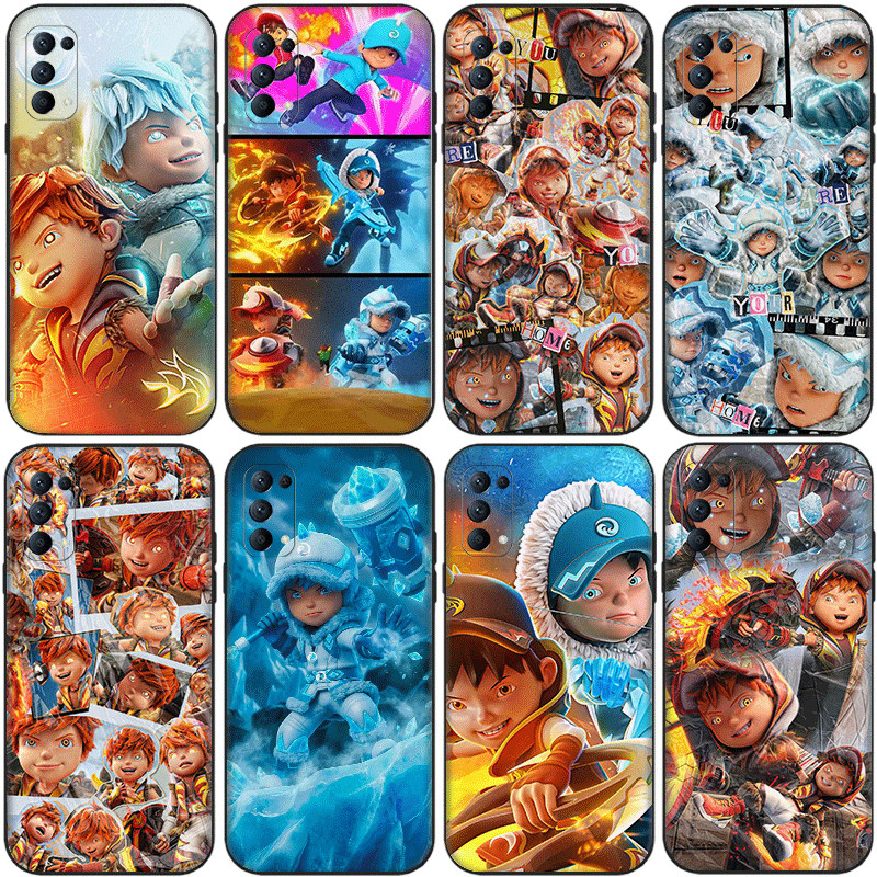 OPPO R9 F1 Plus R9S Reno 2 2Z 2F 3 4 Pro 5 5F Lite 5K TPU Spot สินค้าสีดํานุ่มเคสโทรศัพท์ boboiboy n
