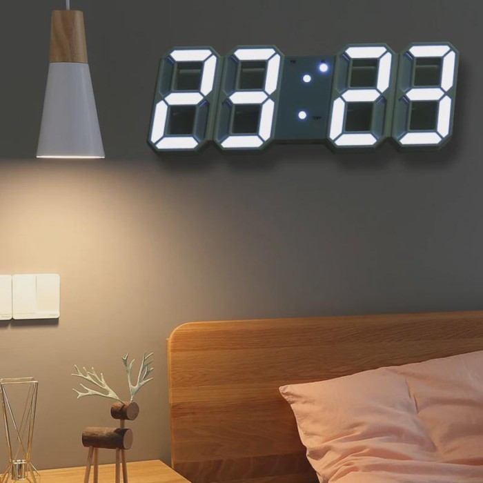 Digital Wall Clock 3D Numbers Desk Watches Electronic Alarm Modern Home Decoration for Bedroom Inte