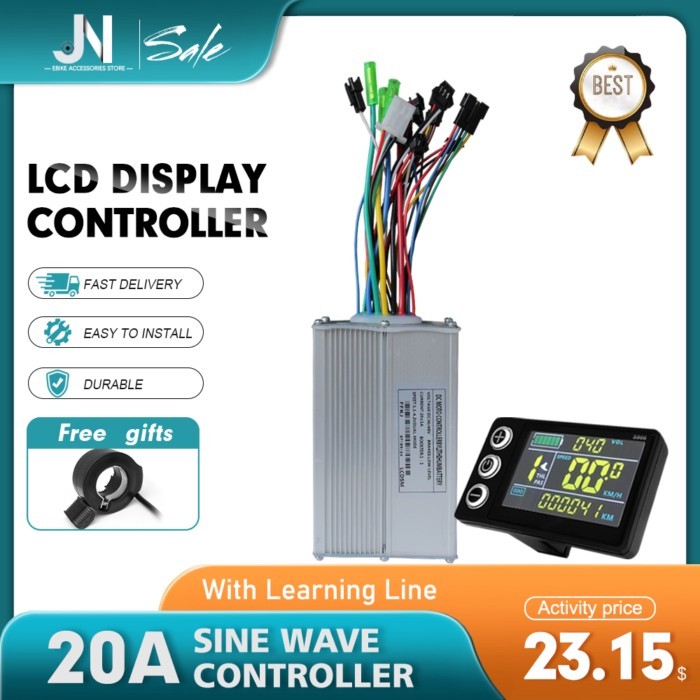 electric Bike 36/48V 20A 3 Mode Sine Wave Controller SM Plug with LCD S866 Display for 350/500W Ele