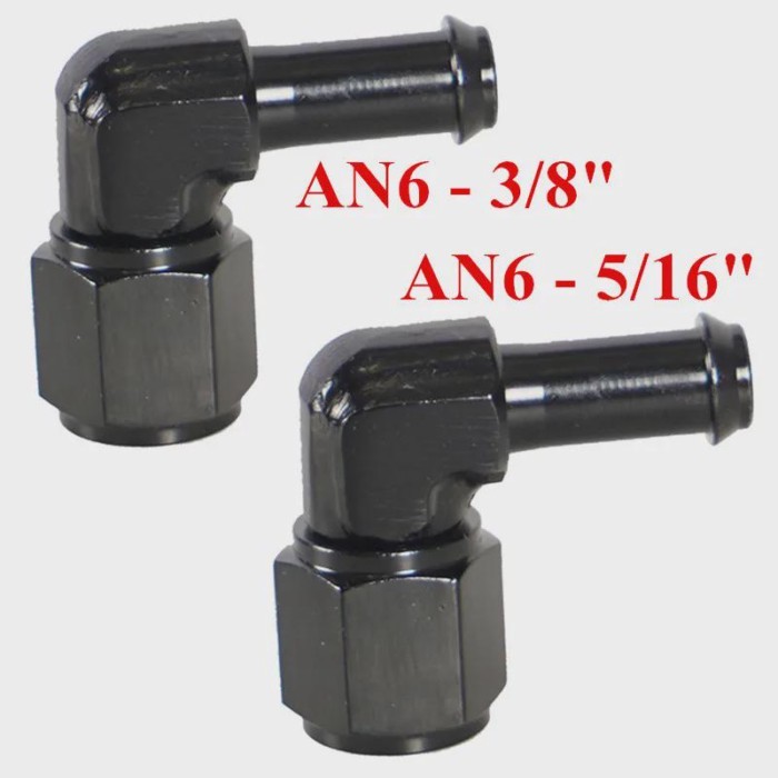 1/2/4Pcs Female AN6 to 3/8" 5/16" Barb Fittings Adapter 90 Degree Quick Connect Aluminum Elbow Adap