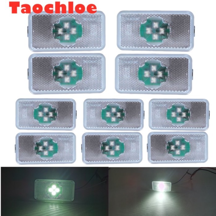 10Pcs White Reflector truck Amber Led  Side marker for volvo Trailer Light  Emark for Volvo truck l