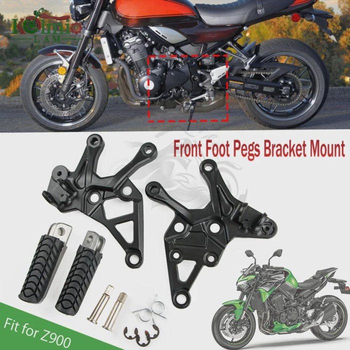 Fit Fit for 2017 - 2021 KAWASAKI Z900 Z 900 Motorcycle Accessories Footrest Set Front Foot Pegs Bra
