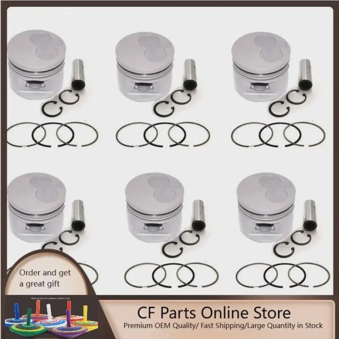 New 6 Sets STD Piston Kit With Ring 13101-17010 Fit For Toyota 1HZ Engine 94MM