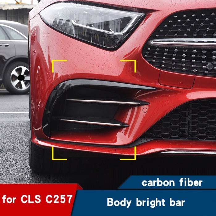 Car carbon fiber front bumper accessories for Mercedes CLS300 350 cls C257 W257 car stickers decora