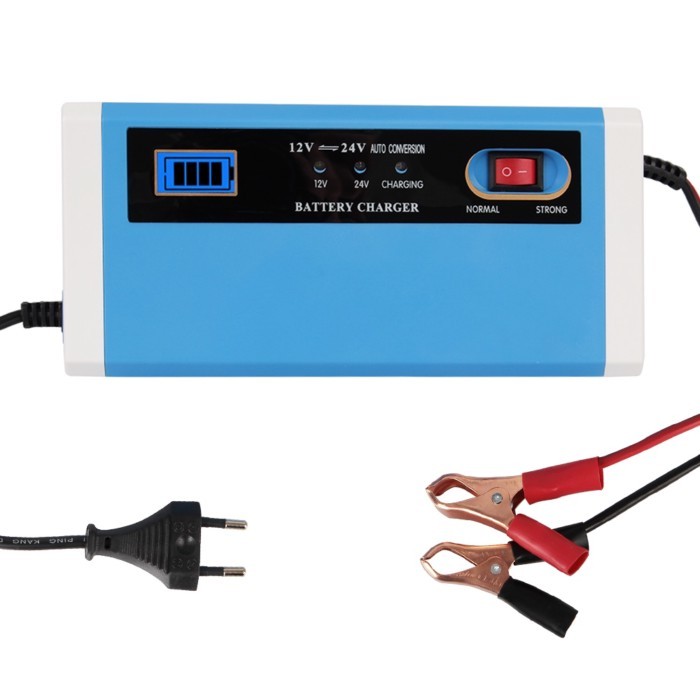 Smart Switch Fast Power Charging Adapter Full Automatic 12V/24V 10A Car Battery Charger For Wet Dry