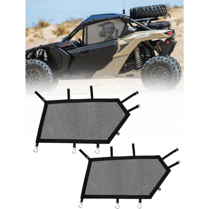 2Pcs Window Nets For Can-Am Maverick X3 R 4x4 XRS Max RR DS Turbo DPS 2017-2024 UTV Accessories