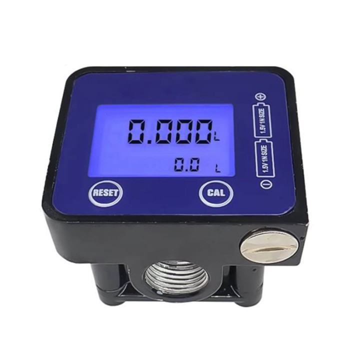 Flowmeter Gauge  LCD Display Flow Meter, High Accuracy Fuel Diesel Flow Meter 1/2 Flow Indicator Se