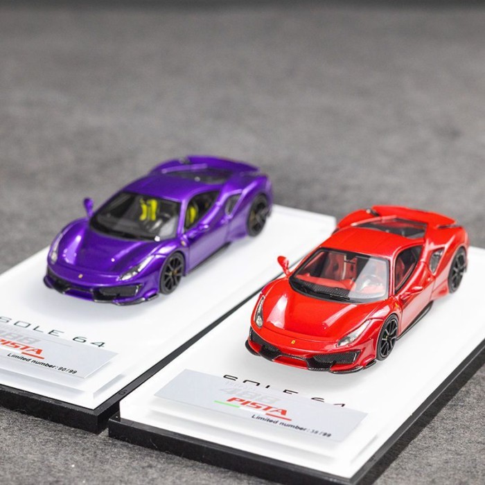 ล้อหมุน & SOLE1: 64 โมเดลรถเรซิ่น Ferrari 488pista