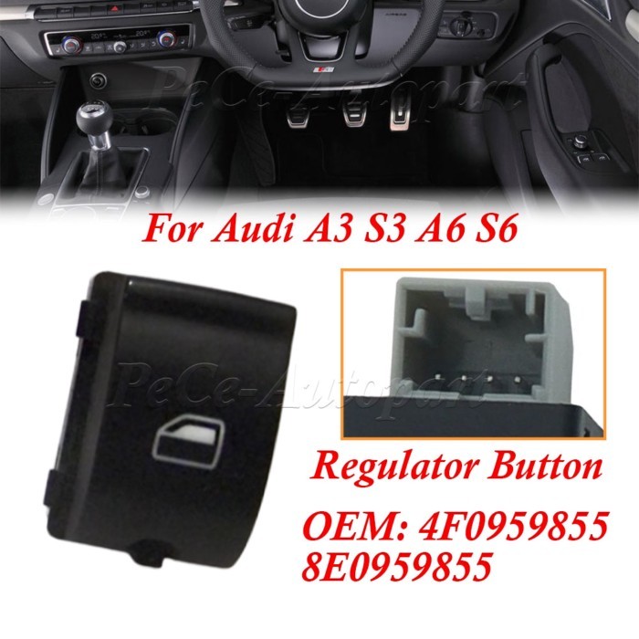 4FD959855 4F0959855A 4F0959855 8E0959855 Electric Window Control Switch Right Black for AUDI A3 A6